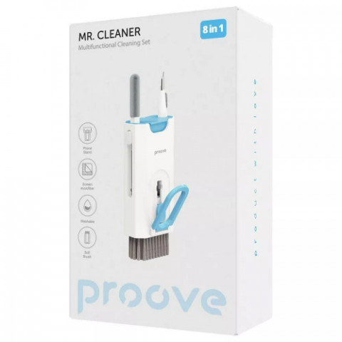 Багатофункціональний набір Proove Mr. Cleaner 8in1 для чищення електроніки та гаджетів White (MCS00000802)