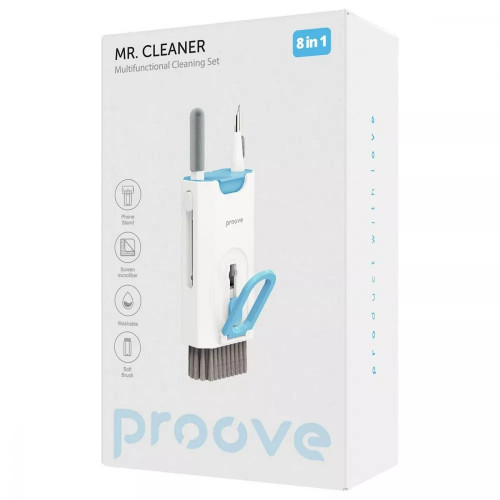 Багатофункціональний набір Proove Mr. Cleaner 8in1 для чищення електроніки та гаджетів White (MCS00000802)