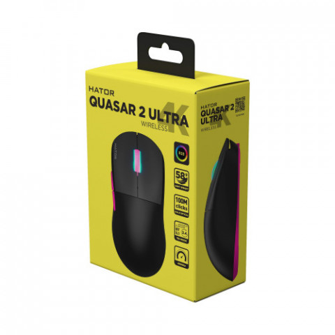 Мишка бездротова Hator Quasar 2 Ultra 4K Wireless Black/Pink (HTM570BP)
