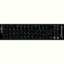 Наліпка на клавіатуру Grand-X 68 keys Cyrillic green, Latin white (GXDPGW)