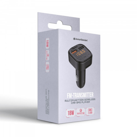 FM-трансмітер ArmorStandart ASF1 18W QC3.0 2xUSB black (ARM82826)