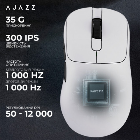 Миша бездротова Ajazz AJ179P MC White (AJ179P-MC-W)
