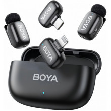 Бездротовий петличний мікрофон BOYA mini-12 Type-C/Lightning Black