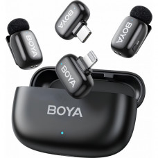 Бездротовий петличний мікрофон BOYA mini-12 Type-C/Lightning Black