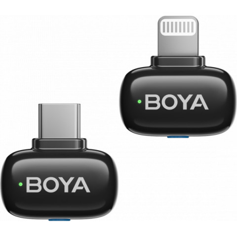 Бездротовий петличний мікрофон BOYA mini-12 Type-C/Lightning Black Купити в Україні