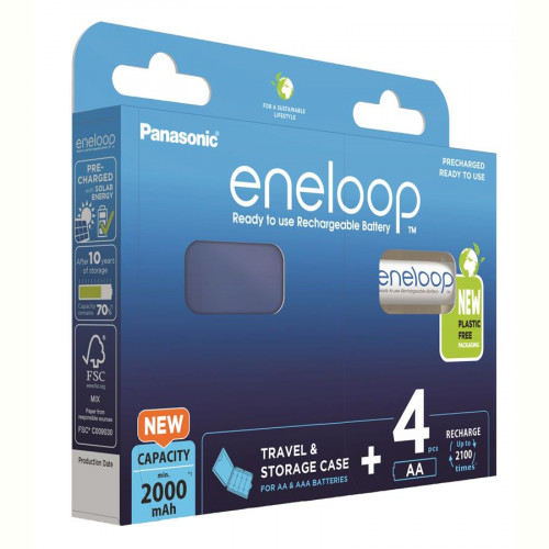 Акумулятори Panasonic Eneloop AA NI-MH 2000 mAh BL 4 шт+ Case