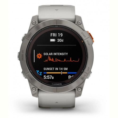 Смарт-годинник Garmin Fenix 7X Pro Sapphire Solar Titanium with Grey/Orange Band (010-02778-64)