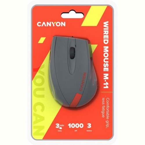 Мишка Canyon CNE-CMS11DG Gray/Red USB