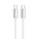 Кабель ColorWay USB Type-C - USB Type-C (M/M), zinc alloy braided, 5А, 2 м, White (CW-CBPDCC099-WT)