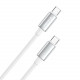 Кабель ColorWay USB Type-C - USB Type-C (M/M), zinc alloy braided, 5А, 2 м, White (CW-CBPDCC099-WT)