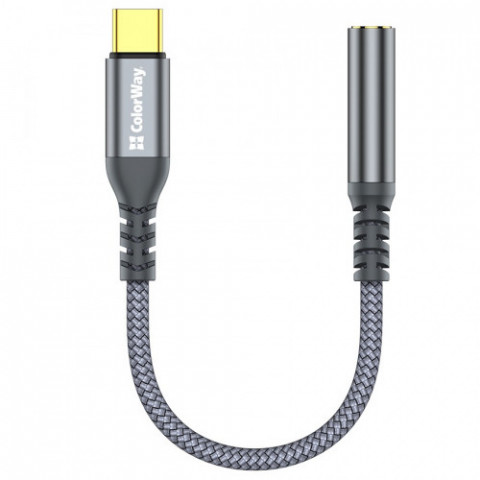 Адаптер ColorWay USB Type-C - 3.5 мм (M/F), 0.14 м, Gray (CW-AD-CJ)
