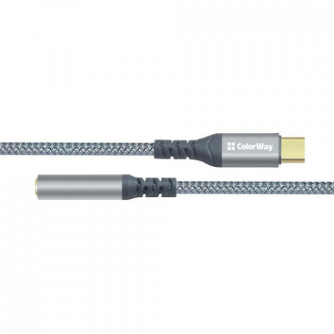 Адаптер ColorWay USB Type-C - 3.5 мм (M/F), 0.14 м, Gray (CW-AD-CJ)
