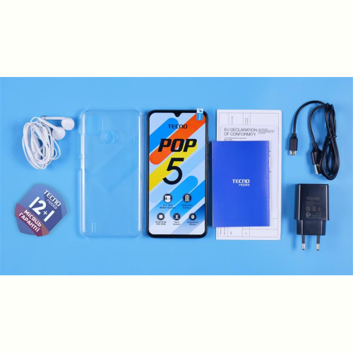 Смартфон Tecno Pop 5 (BD2p) 2/32GB Dual Sim Ice Blue (4895180768354)