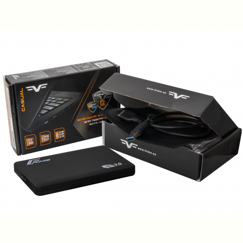 Зовнішня кишеня Frime SATA HDD/SSD 2.5", USB 3.0, Soft touch, Black (FHE30.25U30)