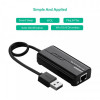 Концентратор USB 3.0 Ugreen 3xUSB 2.0 + RJ45 1000M Ethernet, Black (20264)