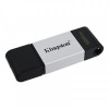 Флеш-накопичувач USB3.2 128GB Type-C Kingston DataTraveler 80 Grey/Black (DT80/128GB)