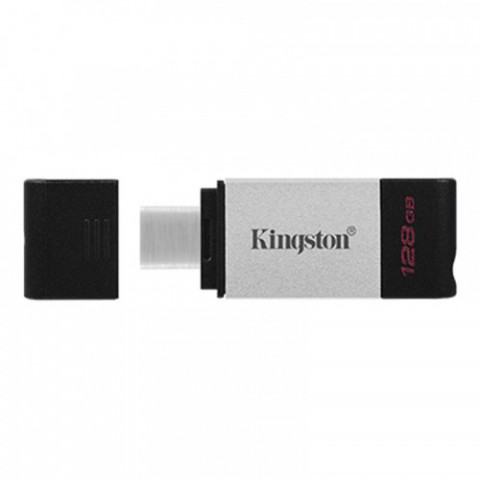Флеш-накопичувач USB3.2 128GB Type-C Kingston DataTraveler 80 Grey/Black (DT80/128GB)