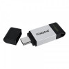 Флеш-накопичувач USB3.2 128GB Type-C Kingston DataTraveler 80 Grey/Black (DT80/128GB)