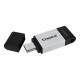 Флеш-накопичувач USB3.2 128GB Type-C Kingston DataTraveler 80 Grey/Black (DT80/128GB)