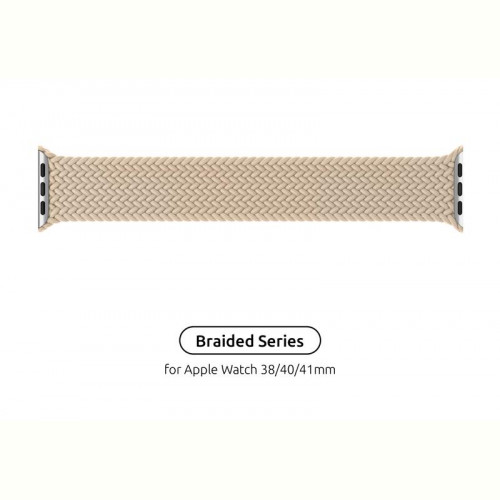 Ремінець Armorstandart Braided Solo Loop для Apple Watch 38mm/40mm/41mm Beige Size 4 (132 mm) (ARM64892)