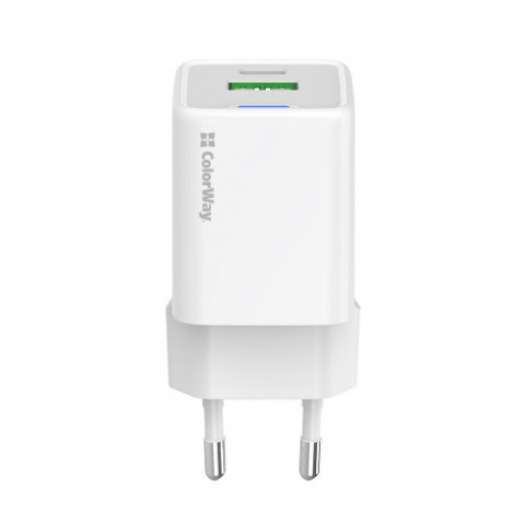 Мережевий зарядний пристрій ColorWay GaN Mini 30W PD Port PPS USB (Type-C PD + USB QC4.0) White (CW-CHS053PD-WT)