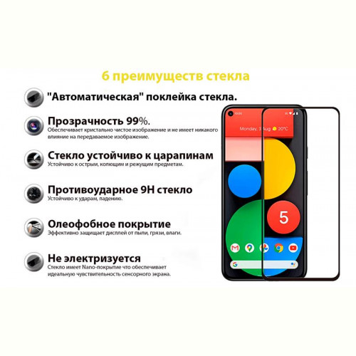 Захисне скло BeCover для Google Pixel 5 Black (706667)