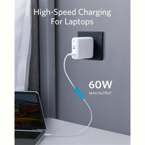 Мережевий зарядний пристрій Anker PowerPort Atom III Duo White, 60W, 2хUSB Type-C (A2629H21)