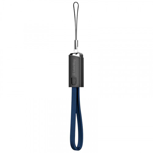 Кабель ColorWay USB-microUSB, 2.4А, 0.22м, Blue (CW-CBUM022-BL)