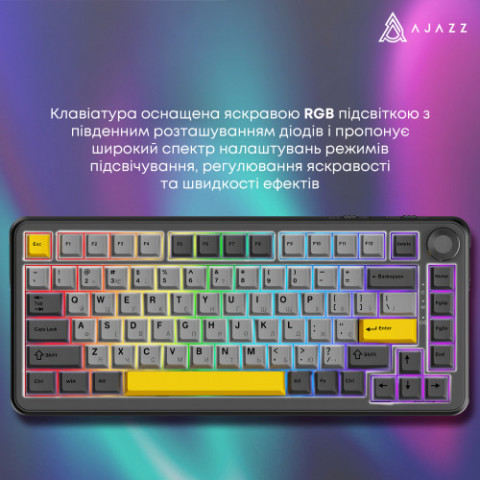 Клавіатура Ajazz AK820 Max Magnetic Switch Black (AK820MAX-WM-BGY)