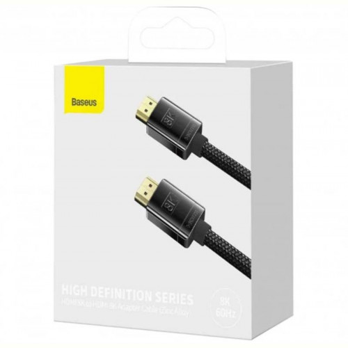 Кабель Baseus High Definition (Zinc alloy) HDMI - HDMI, V2.1 8K, 2м, Black (WKGQ000101)