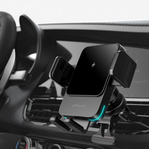 Автомобільний тримач з Бездротовим ЗП Proove Sonic 15W black Купити в Україні