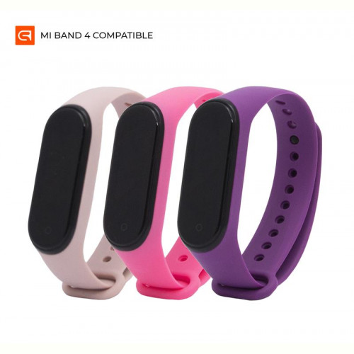 Ремінець Armorstandart для Xiaomi Mi Band 4/3 Pale Pink/Pink/Purple 3шт (ARM56668)