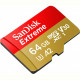 Карта пам`ятi MicroSDXC 64GB C10 UHS-I SanDisk Extreme V30 U3 R170/W80MB/s (SDSQXAH-064G-GN6AA)