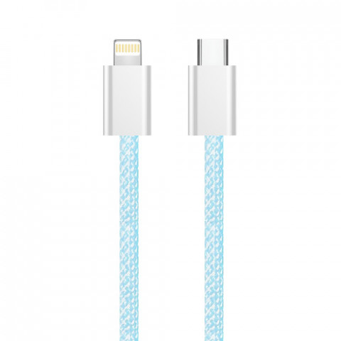 Кабель ColorWay Lightning + USB Type-C (M/M), 3.0 А, 1 м, Blue (CW-CBPDCL061-BL)