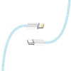 Кабель ColorWay Lightning + USB Type-C (M/M), 3.0 А, 1 м, Blue (CW-CBPDCL061-BL)