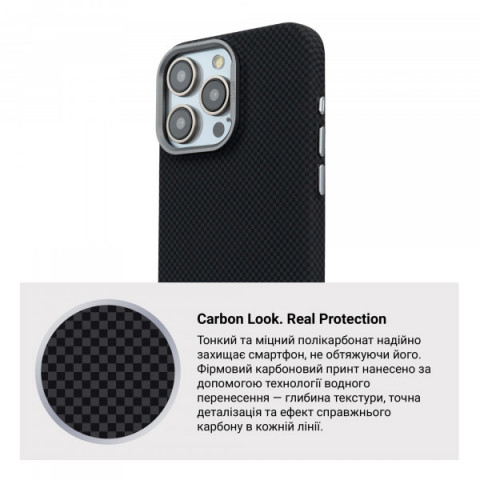 Чохол ArmorStandart LikeCarbon2 MagCase для Apple iPhone 15 Pro Max Kevlar Black (ARM88590)