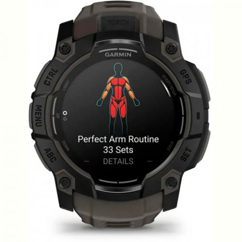 Смарт-годинник Garmin Instinct 3 50mm AMOLED Black with Charcoal Silicone Band (010-03020-40)