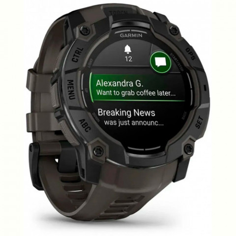 Смарт-годинник Garmin Instinct 3 50mm AMOLED Black with Charcoal Silicone Band (010-03020-40)