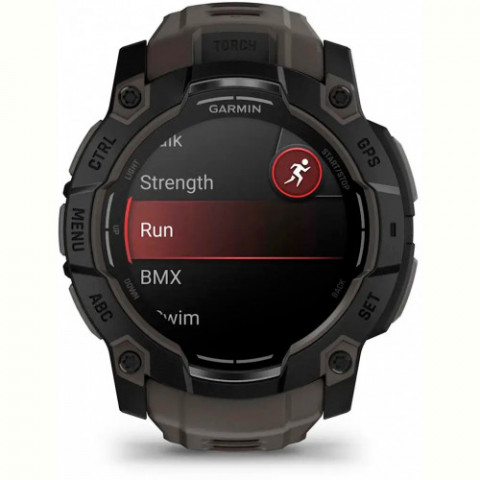 Смарт-годинник Garmin Instinct 3 50mm AMOLED Black with Charcoal Silicone Band (010-03020-40)