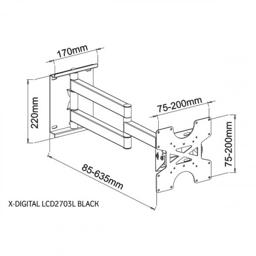 Настінне кріплення X-Digital LCD2703L Black