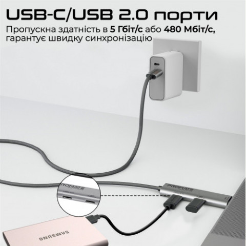 Кабель Promate USB Type-C - USB Type-C (M/M), 5A, 100W, 1.5 м, Black (portlink-c3.black)