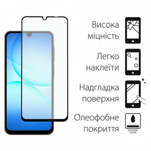 Захисне скло Dengos для Samsung Galaxy A17 SM-A175 Black Full Glue (TGFG-407)