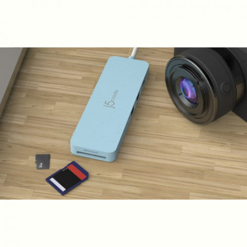 USB-хаб J5create USB-C 6-в-1 Cyan (JCD373EC-N)