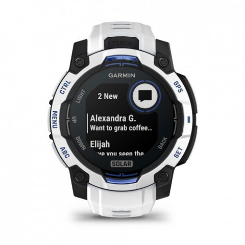 Смарт-годинник Garmin Instinct 3 45mm Solar Whitestone with Whitestone/Bolt Blue Silicone Band (010-02934-03)
