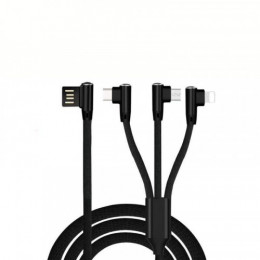 Кабель XoKo SC-340 USB-Lightning/microUSB/USB Type-C, 1.2м Black (SC-340-BK)