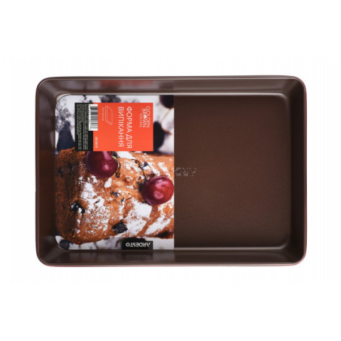 Форма для випікання Ardesto Golden Brown, 34.5х24х6см, вуглецева сталь, прямокутна, коричнево-червоний
