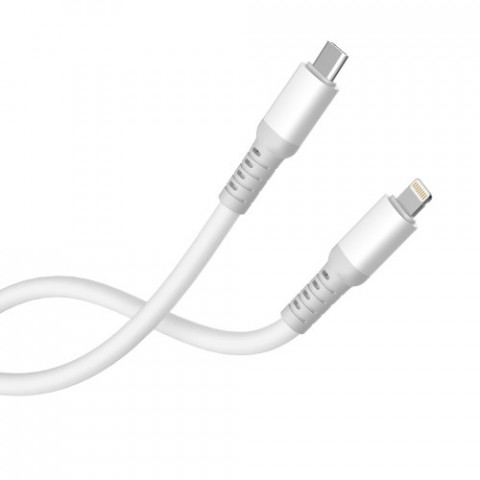 Кабель ColorWay USB Type-C - Lightning (M/M), liquid silicone, 3А, 1 м, White (CW-CBPDCL093-WT)
