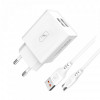 Зарядний пристрій SkyDolphin SC30V (2USB, 2.1A) White (MZP-000114) + кабель Type-C