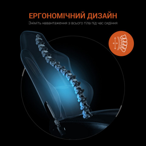 Крісло ігрове Anda Seat Luna Color Size L Black/Orange PVC (AD18-48-BO-PV) Купити в Україні