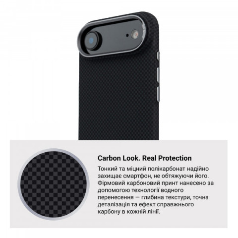 Чохол ArmorStandart LikeCarbon2 MagCase для Apple iPhone 17 Air Kevlar Black (ARM88380)